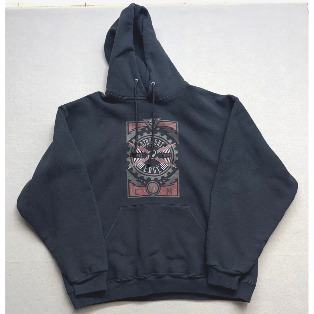 CM Punk Hoodie Men XL Black Straight Edge Pipe Bomb GTS WWE Wrestling Punk 2010s